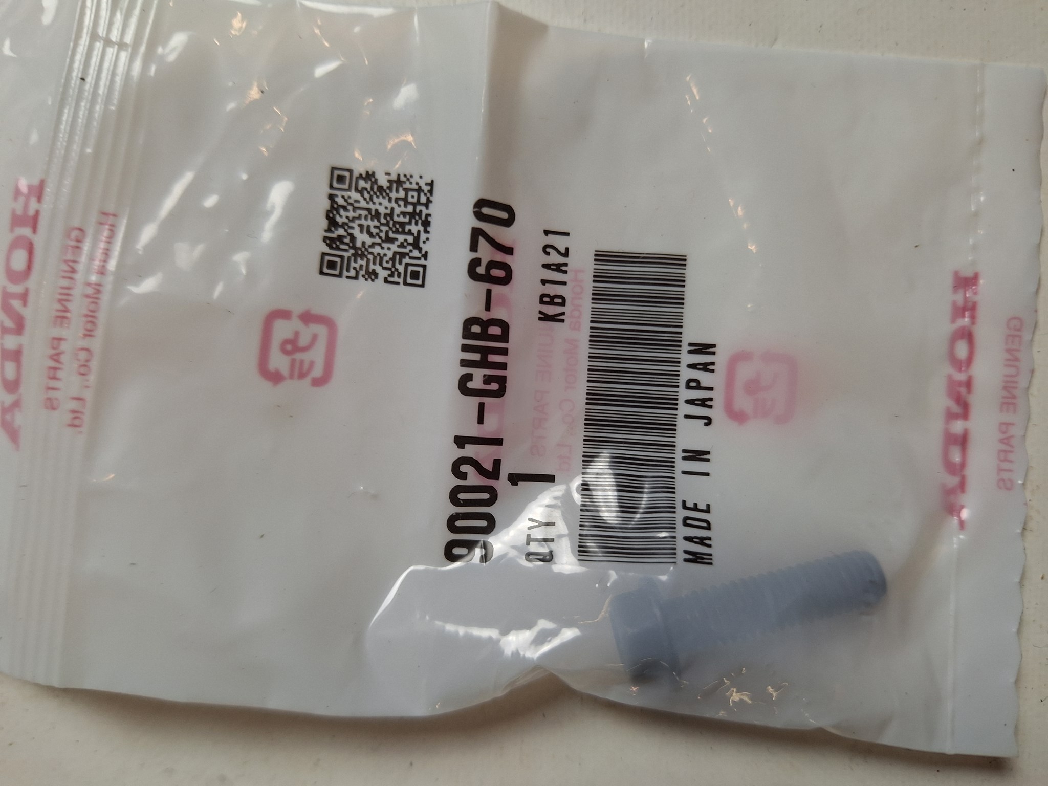 Picture of BOLT,FLANGE S-SHD  90021-GHB-670  